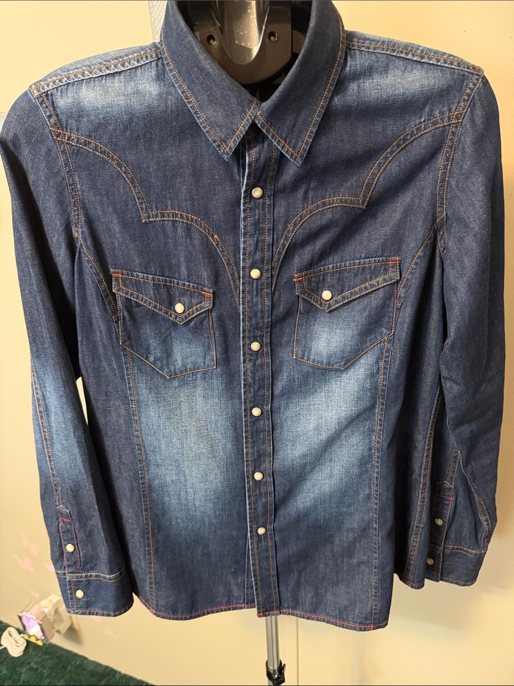 Ryan Michael Women's Clovis Premium Cotton Silk Western Snap Shirt M